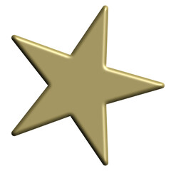  5-point gold 3d star - rounded points