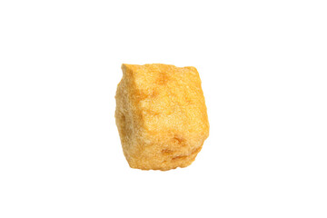 Fried Tofu Puff Golden Crispy Bean Curd Isolated on White Background