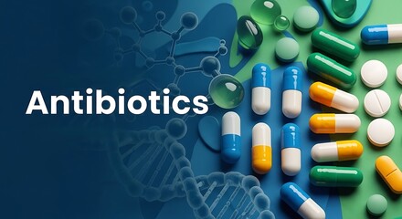 Illustration of the word antibiotics
