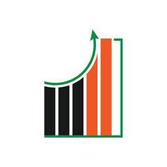 business graph with arrow