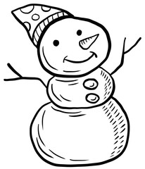 Cute doodle Christmas snowman