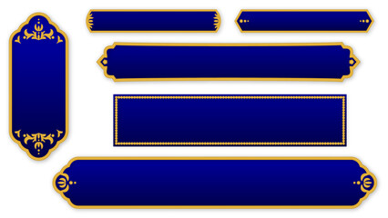 金装飾テロップベース青