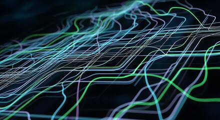 Abstract digital art of flowing lines and vibrant colors.