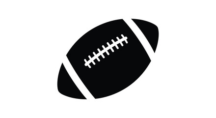 Detailed black and white illustration of an american football silhouette