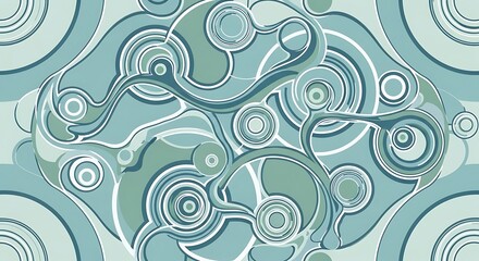 Naklejka premium Abstract Pattern with Intertwined Circles and Lines.