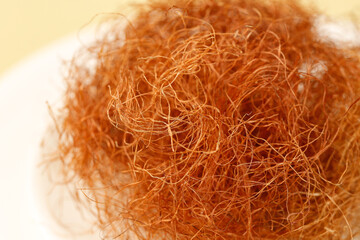 Dried Corn Silk Tea Strands for Natural Health and Herbal Wellness in Bowl