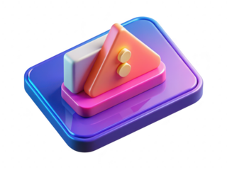 Abstract geometric shapes playful arrangement modern graphic design concept bold colors creative composition3d illustration isolated on transparent background