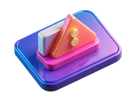 Abstract geometric shapes playful arrangement modern graphic design concept bold colors creative composition3d illustration isolated on transparent background