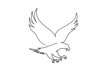 Vector illustration of an eagle in detailed style, wings spread, isolated on white background, perfect for wildlife themes, birds of prey, patriotic designs, logos, educational materials, and creative