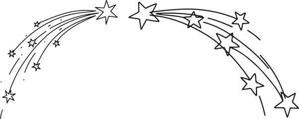Naklejka premium Shooting Stars Outline Art Element
