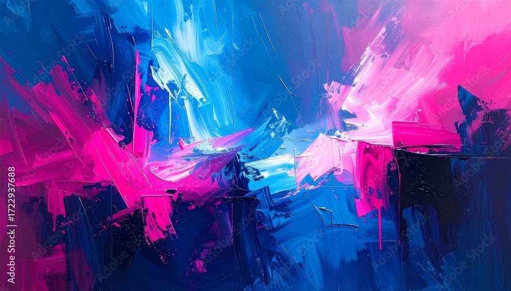 Poster abstract watercolor art with colorful splashes and a bright, glowing sun pattern for a dynamic digit