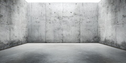 Minimalist Concrete Chamber: An empty, raw concrete chamber bathed in natural light creates a stark, yet modern atmosphere, highlighting the beauty of industrial simplicity.