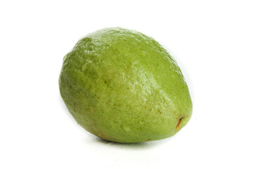Fresh Green Guava Fruit from Guangxi China Isolated on White Background