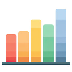 Gradient colored bar chart symbolizing growth and positive business progress