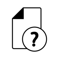 Question document icon design, isolated on white background, vector illustration