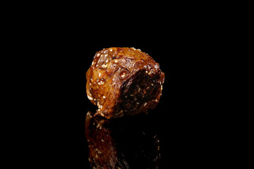 Chinese Braised Rabbit Head Traditional Shuangliu Cuisine Dish Showcase on Black Background