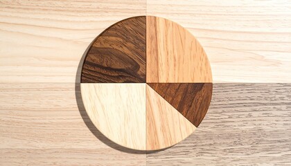 Circle pie chart of various wood tones