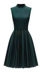 Teal, sleeveless, A-line dress with tulle skirt