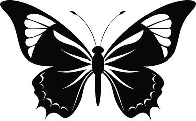 Elegant butterfly silhouette design for nature lovers, perfect for spring themes, branding, logo design, or delicate artistic concepts and creative projects