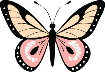 Elegant butterfly illustration with delicate wings, perfect for spring designs, nature themes, and whimsical projects, originally a scalable vector graphic