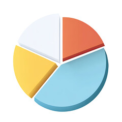 Modern 3D Pie Chart for Data Visualization and Business Analytics.