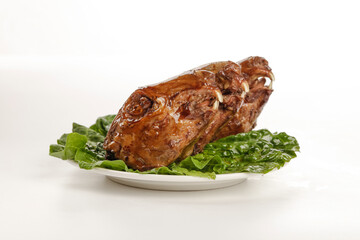 Traditional Chinese Braised Rabbit Head with Lettuce - Authentic Sichuan Cuisine Dish