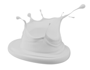 milk splash isolated on a white background. 3d render