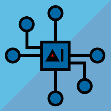 AI illustration of circuit and CPU representing artificial intelligence