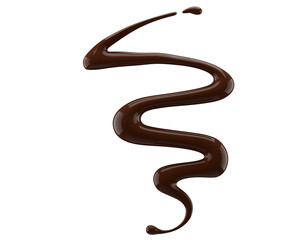 chocolate liquid drizzle isolated on a white background. 3d render