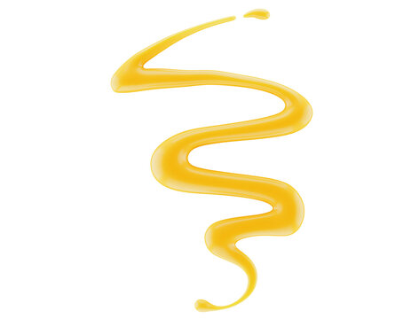 yellow liquid drizzle isolated on a white background. 3d render