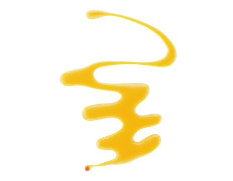 yellow liquid drizzle isolated on a white background. 3d render