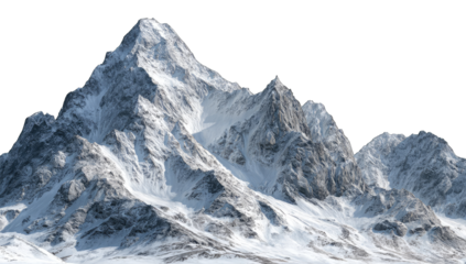 Snowy mountain peak range