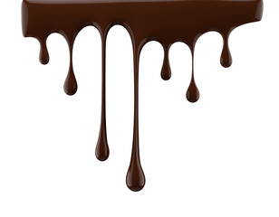 chocolate dripping isolated on a white background. 3d render