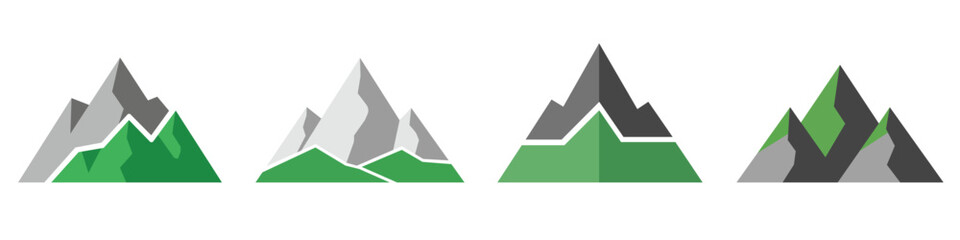 Set of four abstract geometric mountain peak illustrations vector scalable eps graphics vector