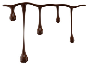 chocolate dripping isolated on a white background. 3d render