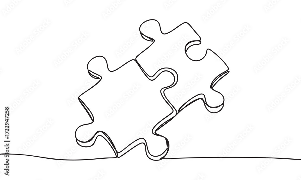 Poster connected puzzle pieces a symbol of collaboration and unity