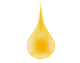 yellow drop isolated on a white background. 3d render
