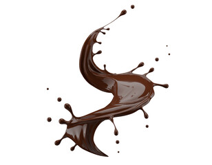 chocolate splash isolated on a white background. 3d render