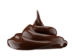chocolate swirl isolated on a white background. 3d render