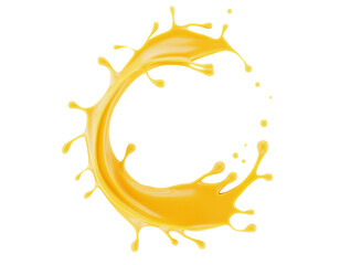 abstract orange splash isolated on a white background. 3d render