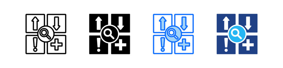 Swot Analysis Icon Set Multiple Style Collection