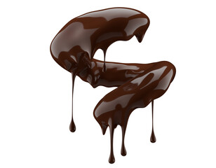 chocolate splash isolated on a white background. 3d render
