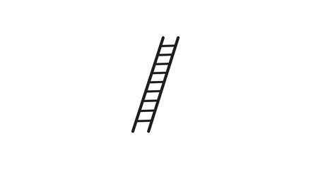 A simple black ladder drawing on a white background silhouette