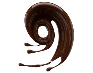 chocolate splash isolated on a white background. 3d render