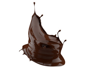 chocolate splash isolated on a white background. 3d render
