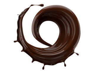 chocolate splash isolated on a white background. 3d render