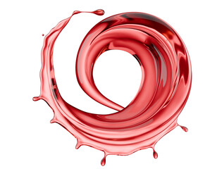 red wine splash isolated on a white background. 3d render