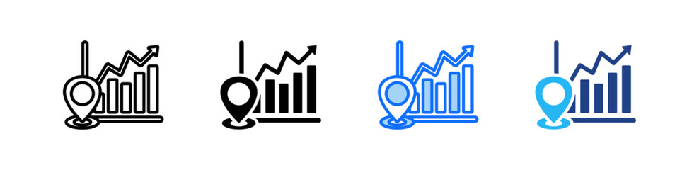 Market Positioning Icon Set Multiple Style Collection