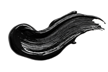 Black cosmetic product smear on black background