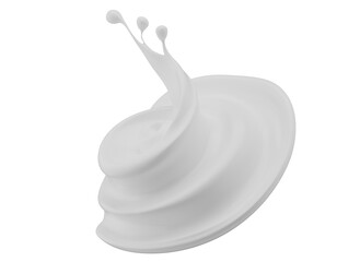 milk splash isolated on a white background. 3d render